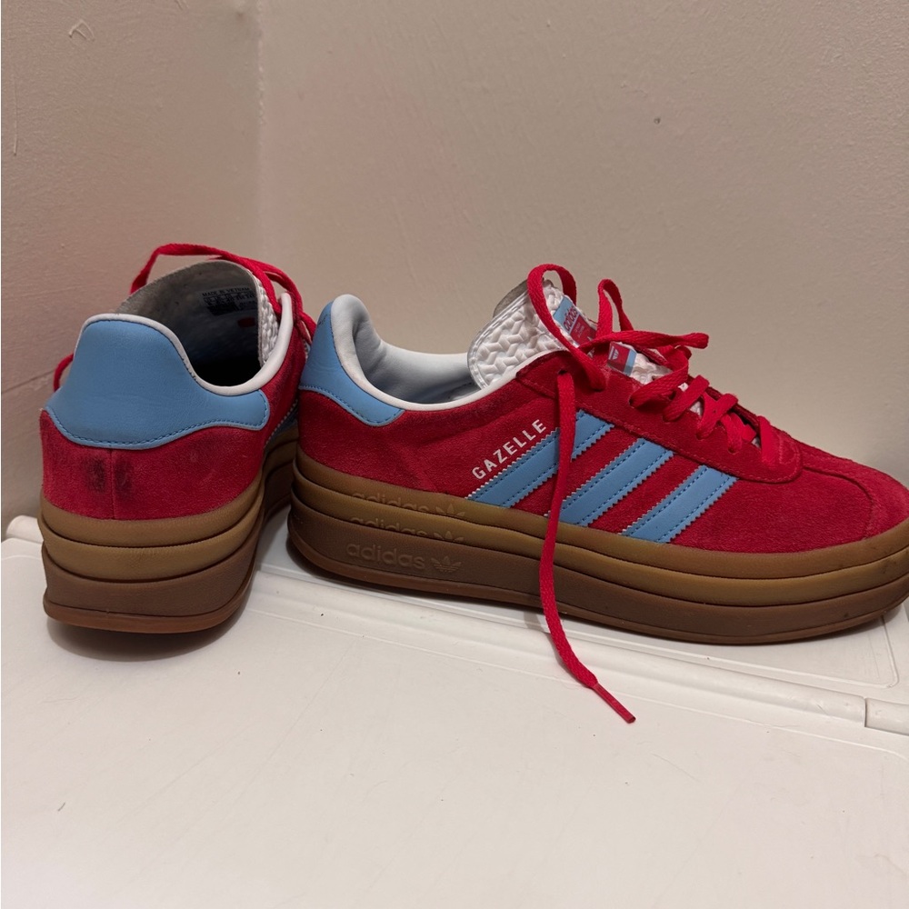 Adidas Gazelle Red and Blue Sneakers